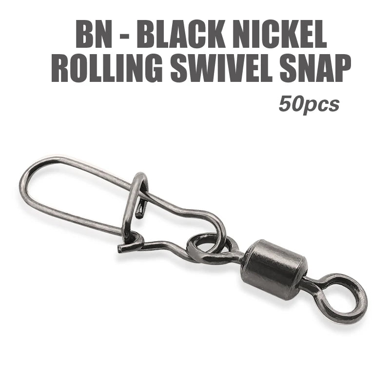 LUREHOLIC Black Nickel Rolling Swivel Snap