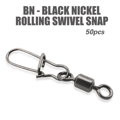 LUREHOLIC Black Nickel Rolling Swivel Snap