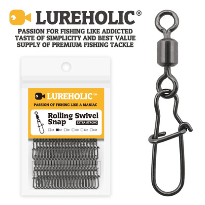 LUREHOLIC Black Nickel Rolling Swivel Snap